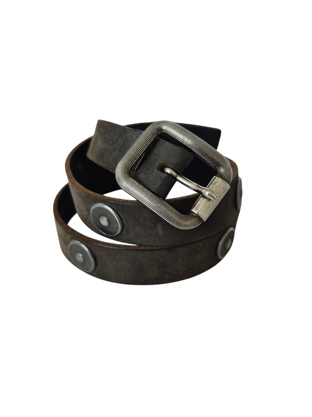 Roots Brown Leather Studded Belt